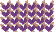 24 Pair Fishnet Gloves Fingerless Wrist Length 70s 80s Costume Party - Purple V563-24PCS-18510-PURPLE