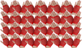 24 Pair Fishnet Gloves Fingerless Wrist Length 70s 80s Costume Party Bulk - Red V563-24PCS-18510-RED