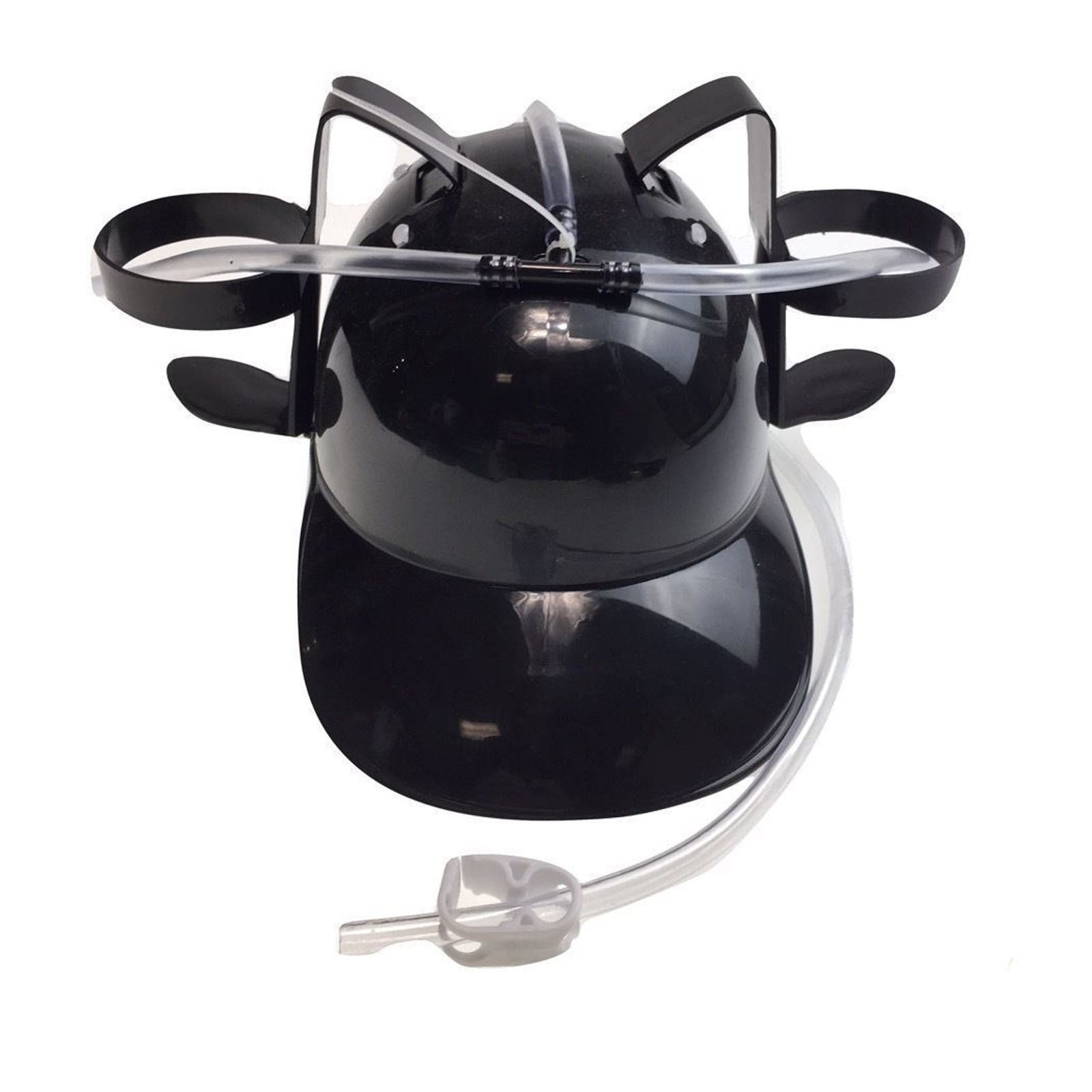 BEER DRINKING HELMET Drink Guzzler Holder Costume Party Hat Oktoberfest - Black V563-2518-BLACK
