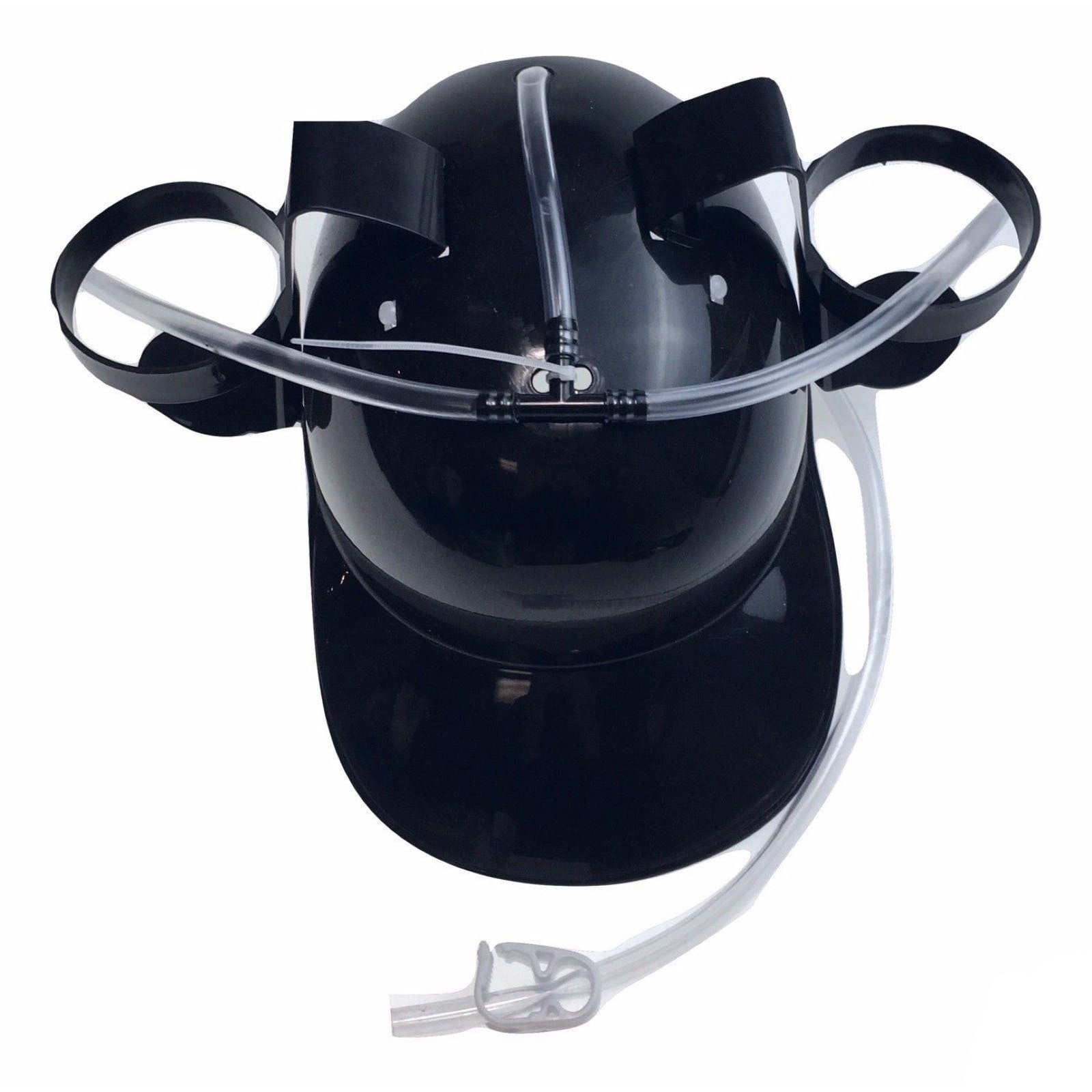 BEER DRINKING HELMET Drink Guzzler Holder Costume Party Hat Oktoberfest - Black V563-2518-BLACK