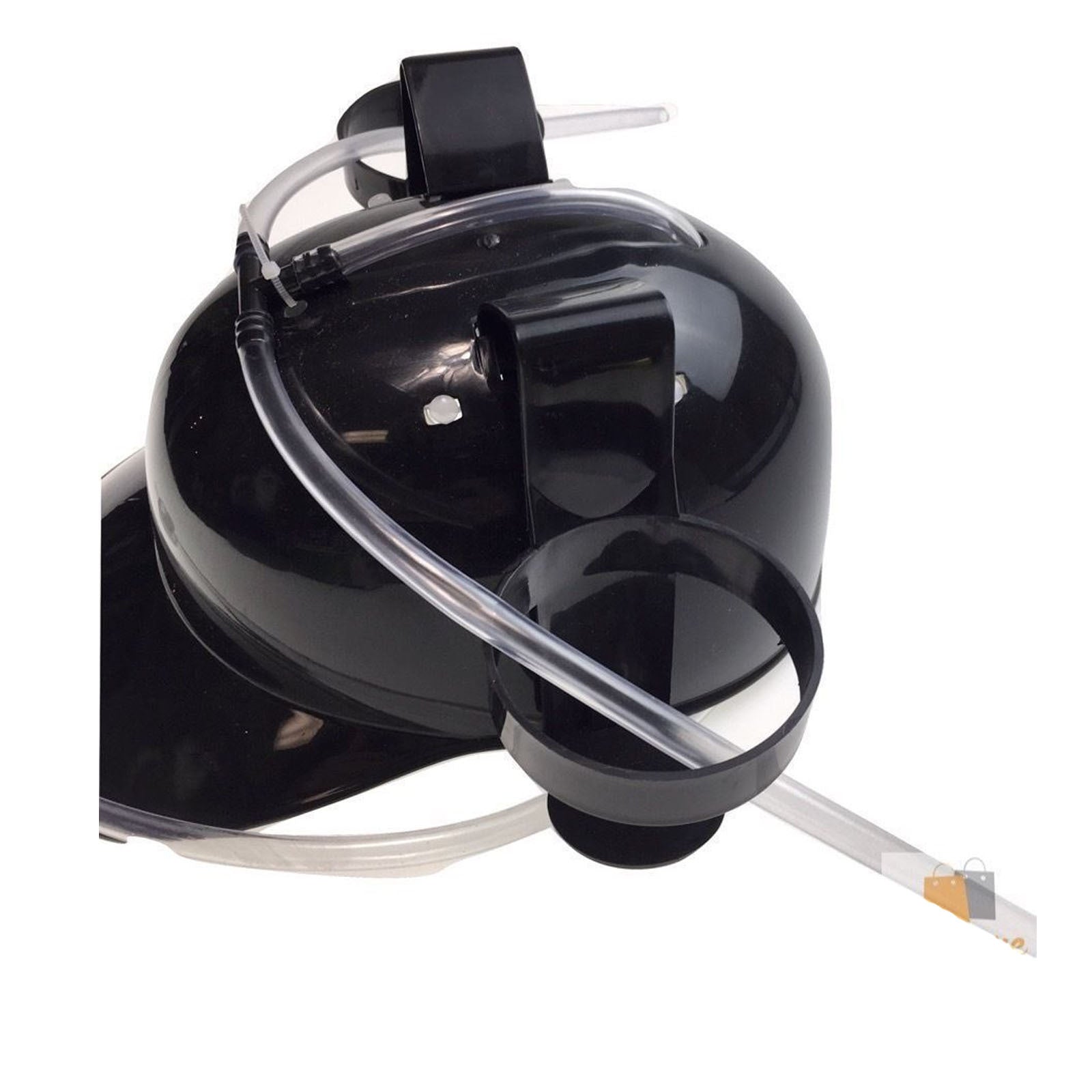 BEER DRINKING HELMET Drink Guzzler Holder Costume Party Hat Oktoberfest - Black V563-2518-BLACK