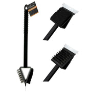3-in-1 Double-Sided BBQ Grill Cleaning Brush - 38cm Heavy-Duty Wire Bristles & Scraper V563-2745