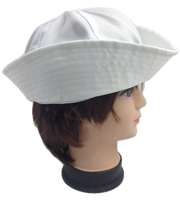 Adult White Sailor Hat Marine Unisex Gob Captain Navy Hen's Night Doughboy Cap V563-28020