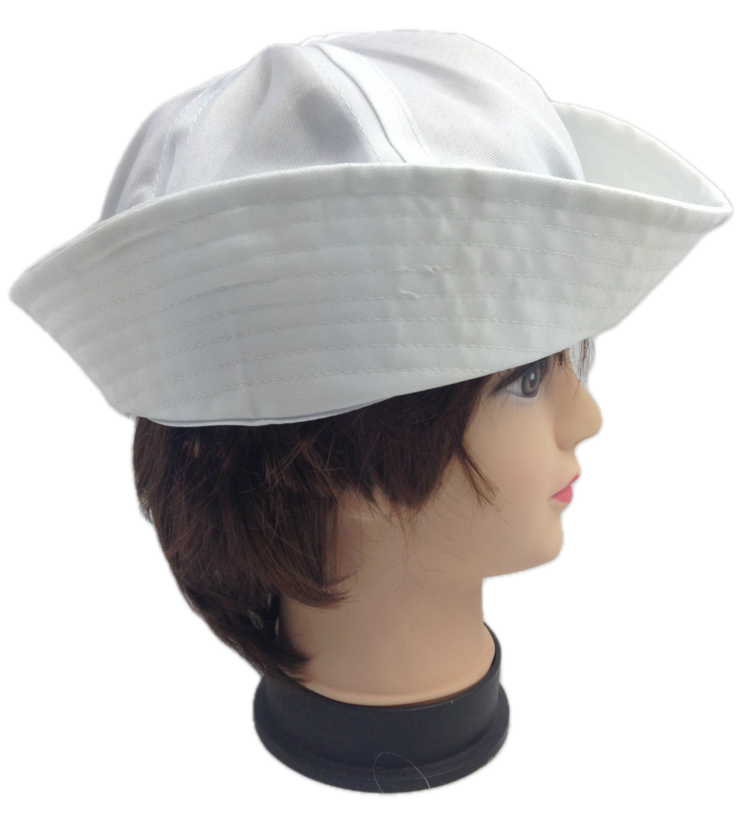 Adult White Sailor Hat Marine Unisex Gob Captain Navy Hen's Night Doughboy Cap V563-28020