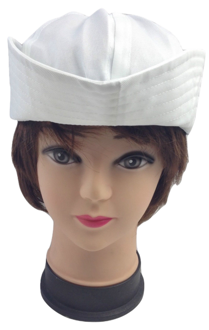 Adult White Sailor Hat Marine Unisex Gob Captain Navy Hen's Night Doughboy Cap V563-28020