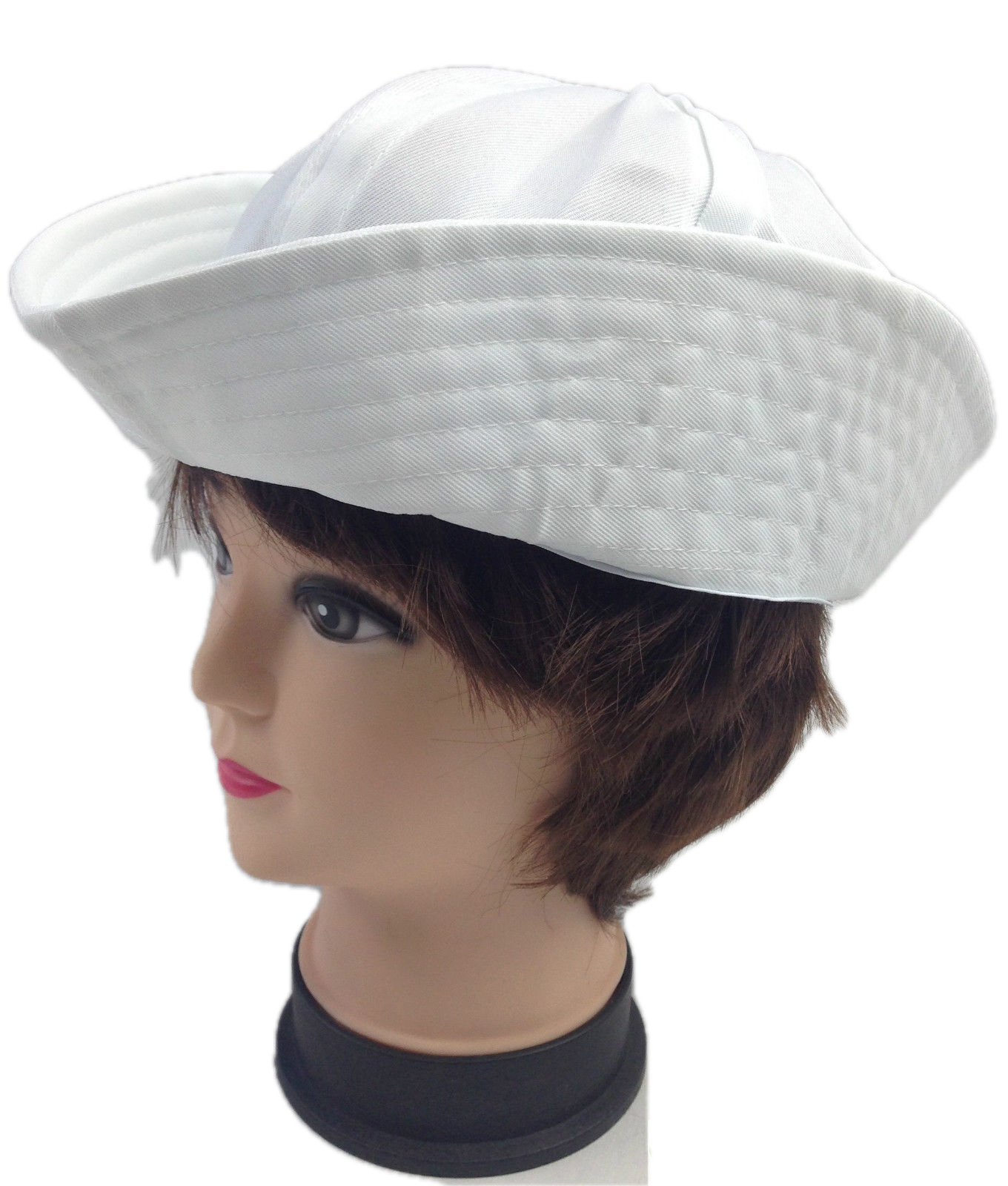 Adult White Sailor Hat Marine Unisex Gob Captain Navy Hen's Night Doughboy Cap V563-28020
