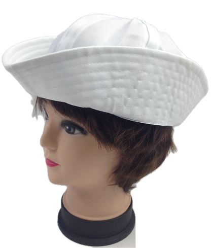 Adult White Sailor Hat Marine Unisex Gob Captain Navy Hen's Night Doughboy Cap V563-28020