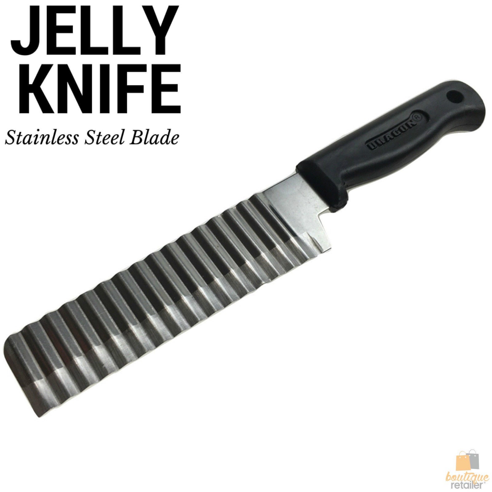 JELLY KNIFE Stainless Steel Blade Cooked Potato Vegetable Crinkle Wavy Cutter Slicer V563-2830