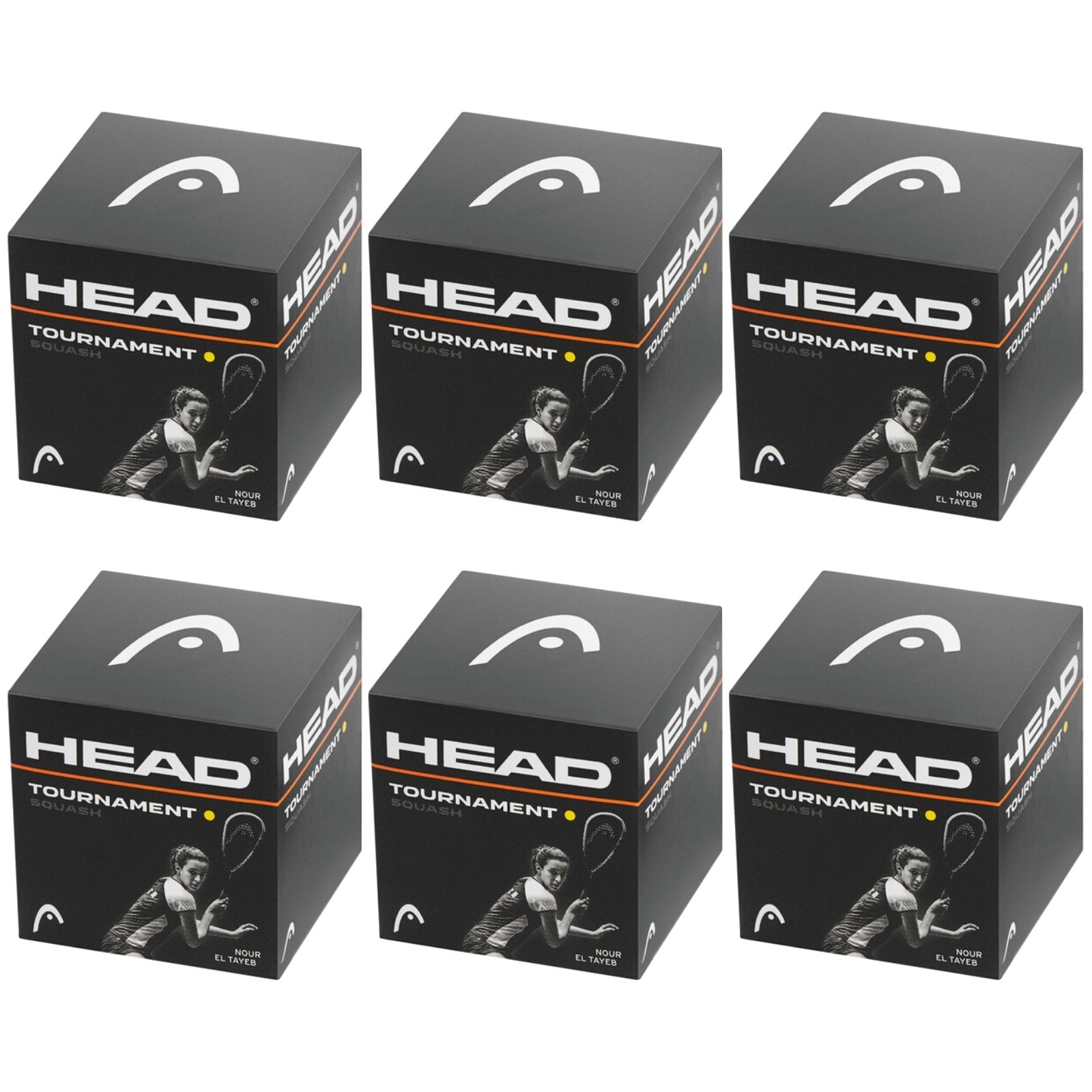 HEAD Tournament Squash Ball Advanced Training Competition Bulk - 6 Balls V563-287326-6PK