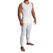 2pcs Set Mens Merino Wool Blend Thermal Singlet Top & Pants Underwear Thermals - Beige - S