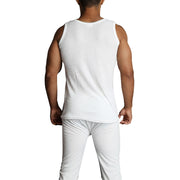 2pcs Set Mens Merino Wool Blend Thermal Singlet Top & Pants Underwear Thermals - Beige - S