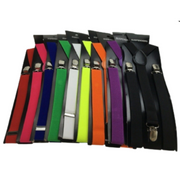 2x Mens Suspenders Braces Adjustable Strong Clip On Elastic Formal Wedding Slim - Assorted Colour Pack V563-2SLIMSUSPEND-ASSRTDCLRPCK