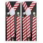 2x Mens Suspenders Braces Adjustable Strong Clip On Elastic Formal Wedding Slim - Red/White Diagonal Stripes V563-2SLIMSUSPEND-REDWHTDIASTR