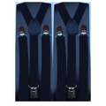 2x Mens Suspenders Braces Adjustable Strong Clip On Elastic Formal Wedding Slim - Black V563-2SLIMSUSPENDERS-BLK