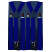 2x Mens Suspenders Braces Adjustable Strong Clip On Elastic Formal Wedding Slim - Blue V563-2SLIMSUSPENDERS-BLU