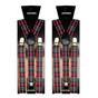 2x Mens Suspenders Braces Adjustable Strong Clip On Elastic Formal Wedding Slim - Tartan 2 V563-2SLIMSUSPENDERS-TRTAN2