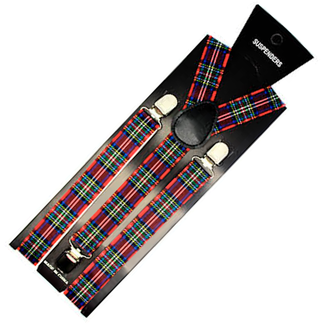 2x Mens Suspenders Braces Adjustable Strong Clip On Elastic Formal Wedding Slim - Tartan 2 V563-2SLIMSUSPENDERS-TRTAN2