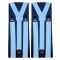 2x Mens Suspenders Braces Adjustable Strong Clip On Elastic Formal Wedding Slim - White V563-2SLIMSUSPENDERS-WHT