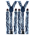 2x Mens Suspenders Braces Adjustable Strong Clip On Elastic Formal Wedding Slim - Zebra V563-2SLIMSUSPENDERS-ZEB