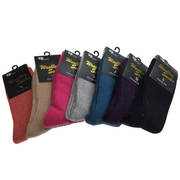 2 Pairs WOOL BLEND SOCKS Ladies Womens Thick Soft Work Thermal Warm Winter - 2-8 V563-2XBR-WBWSKS-SIZE2-8