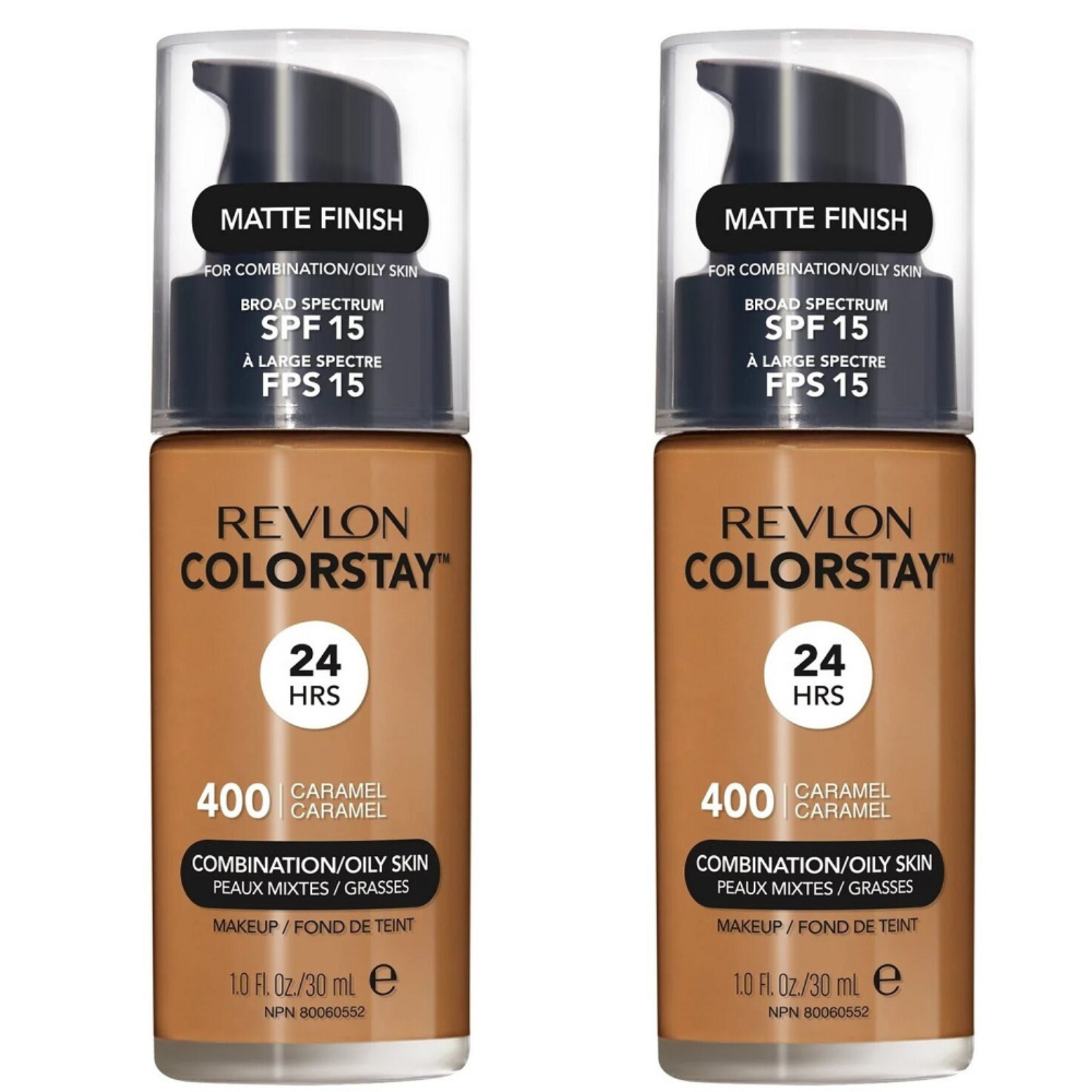 2x Revlon ColorStay Makeup for Combination Oily Skin SPF 15 - Caramel 400 - 30 ml V563-309974700177-2PCS