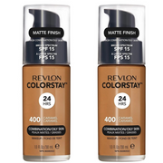 2x Revlon ColorStay Makeup for Combination Oily Skin SPF 15 - Caramel 400 - 30 ml V563-309974700177-2PCS