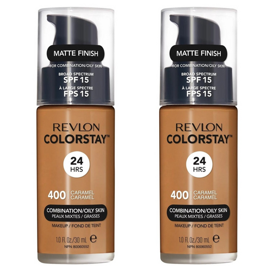 2x Revlon ColorStay Makeup for Combination Oily Skin SPF 15 - Caramel 400 - 30 ml V563-309974700177-2PCS