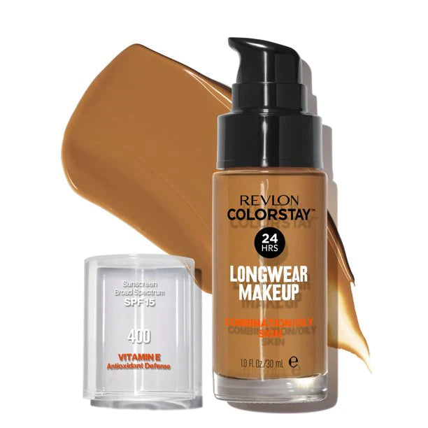 2x Revlon ColorStay Makeup for Combination Oily Skin SPF 15 - Caramel 400 - 30 ml V563-309974700177-2PCS