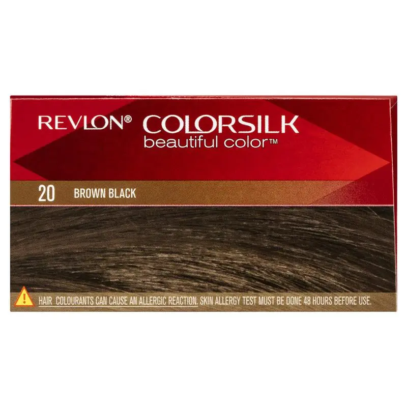 Revlon ColorSilk 20 Brown Black Permanent 3D Hair Colour w/ Keratin - Brown/Black V563-309978695202