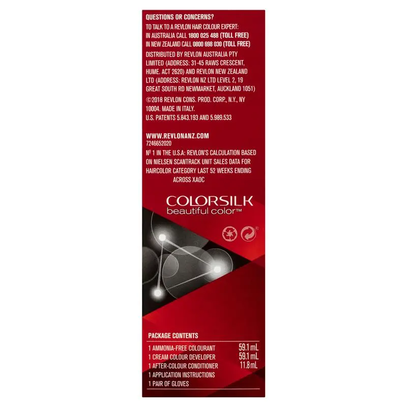 Revlon ColorSilk 20 Brown Black Permanent 3D Hair Colour w/ Keratin - Brown/Black V563-309978695202