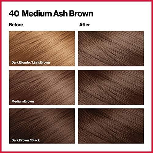 Revlon ColorSilk Beautiful 3D Permanent Hair Colour Keratin - 40 Medium Ash Brown V563-309978695400