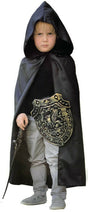 Kids Cape Cloak Hooded Robe Halloween Vampire Witch Wizard 120cm Hood - Black V563-3190
