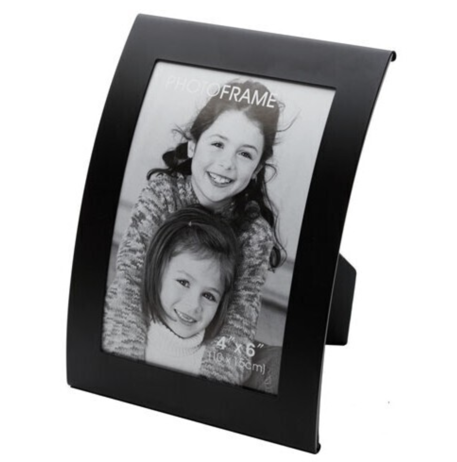 Curve Picture Photo Frame Curved Aluminium Portrait 10cm x 15cm (4"x6") - Black V563-31_771