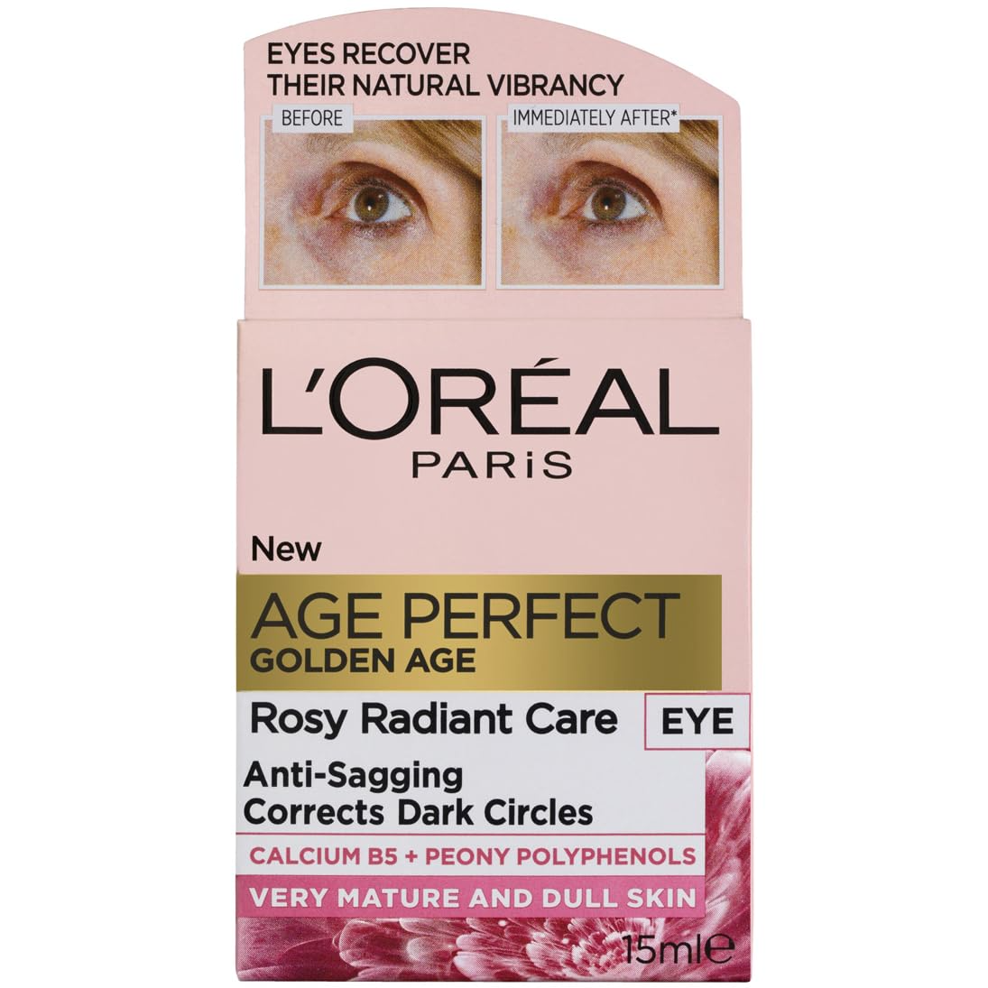 LOreal Paris Golden Age Perfect Rosy Radiant Eye Cream Anti Sagging Mature to Dull Skin 15ml V563-3600523717408