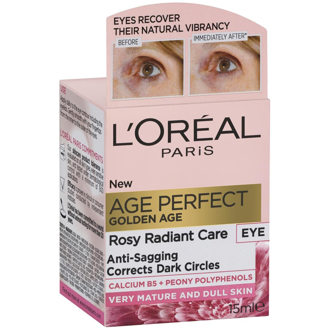 LOreal Paris Golden Age Perfect Rosy Radiant Eye Cream Anti Sagging Mature to Dull Skin 15ml V563-3600523717408