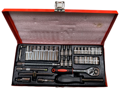37 Piece Ratchet Socket Wrench Set Screwdriver Bits Extension Hex Chrome Vanadium V563-37PCS_SOCKETTOOLSET