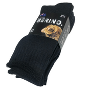 3 Pairs MERINO WOOL SOCKS Mens Heavy Duty Premium Thick Work Socks Cushion - Black - 11-14 V563-3AUSOCKS-BLK-SZE11-14