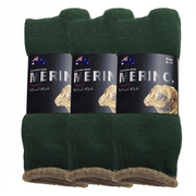 3 Pairs MERINO WOOL SOCKS Mens Heavy Duty Premium Thick Work Socks Cushion - Green - 6-11 V563-3AUSOCKS-GRN-SIZE6-11