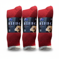 3 Pairs MERINO WOOL SOCKS Mens Heavy Duty Premium Thick Work Socks Cushion - Red - 11-14 V563-3AUSOCKS-RED-SZE11-14