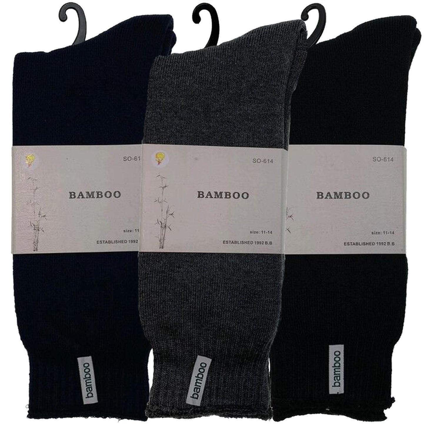 3 Pairs PREMIUM BAMBOO SOCKS Mens Heavy Duty Thick Work Socks BULK Cushion - Assorted Colour Pack - 7-11 V563-3BBSOX-ACOLOUR-SIZE7-11