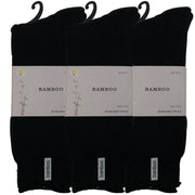 3 Pairs PREMIUM BAMBOO SOCKS Mens Heavy Duty Thick Work Socks BULK Cushion - Black - 7-11 V563-3BBSOX-BLK-SIZE7-11