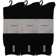 3 Pairs PREMIUM BAMBOO SOCKS Mens Heavy Duty Thick Work Socks BULK Cushion - Black - 7-11 V563-3BBSOX-BLK-SIZE7-11