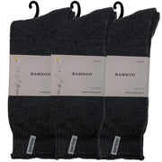 3 Pairs PREMIUM BAMBOO SOCKS Mens Heavy Duty Thick Work Socks BULK Cushion - Charcoal Grey - 7-11 V563-3BBSOX-CHRCLGRY-SIZE7-11
