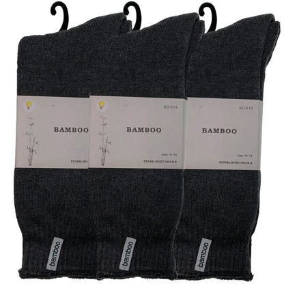 3 Pairs PREMIUM BAMBOO SOCKS Mens Heavy Duty Thick Work Socks BULK Cushion - Charcoal Grey - 7-11 V563-3BBSOX-CHRCLGRY-SIZE7-11