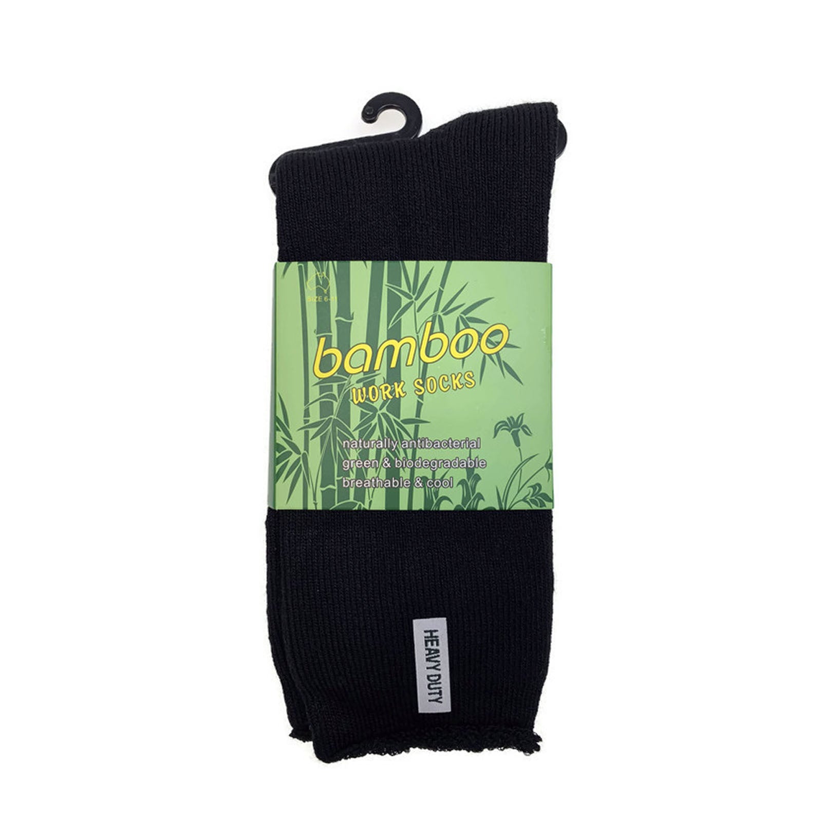 3 Pairs PREMIUM BAMBOO SOCKS Mens Heavy Duty Thick Work Socks Cushion BULK - Black - 11-14 V563-3BSOX-BLK-SIZE11-14