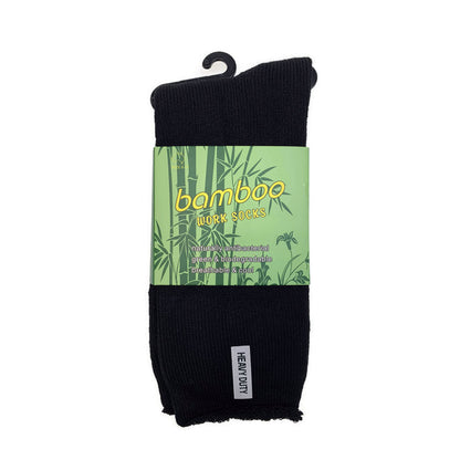 3 Pairs PREMIUM BAMBOO SOCKS Mens Heavy Duty Thick Work Socks Cushion BULK - Black - 11-14 V563-3BSOX-BLK-SIZE11-14