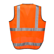 3x HUSKI Hi Vis Patrol Vest 3M Tape Safety Workwear High Visibility Bulk - Orange - 3XL
