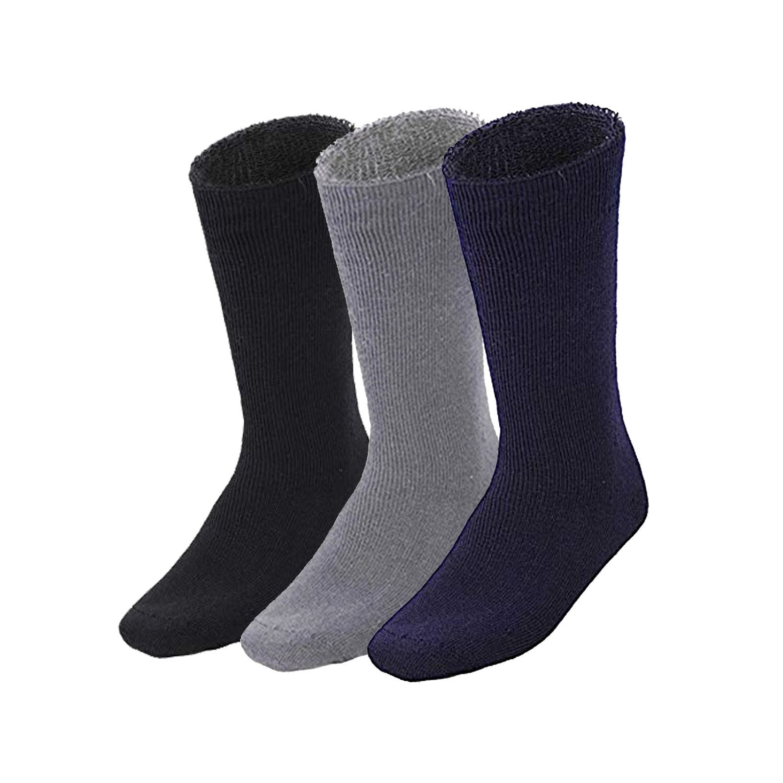 3 Pairs BAMBOO SOCKS Mens Heavy Duty Premium Thick Work Socks Cushion BULK - Assorted Colour Pack - 6-11 V563-3MBSKS-ACOLOUR-SIZE6-11