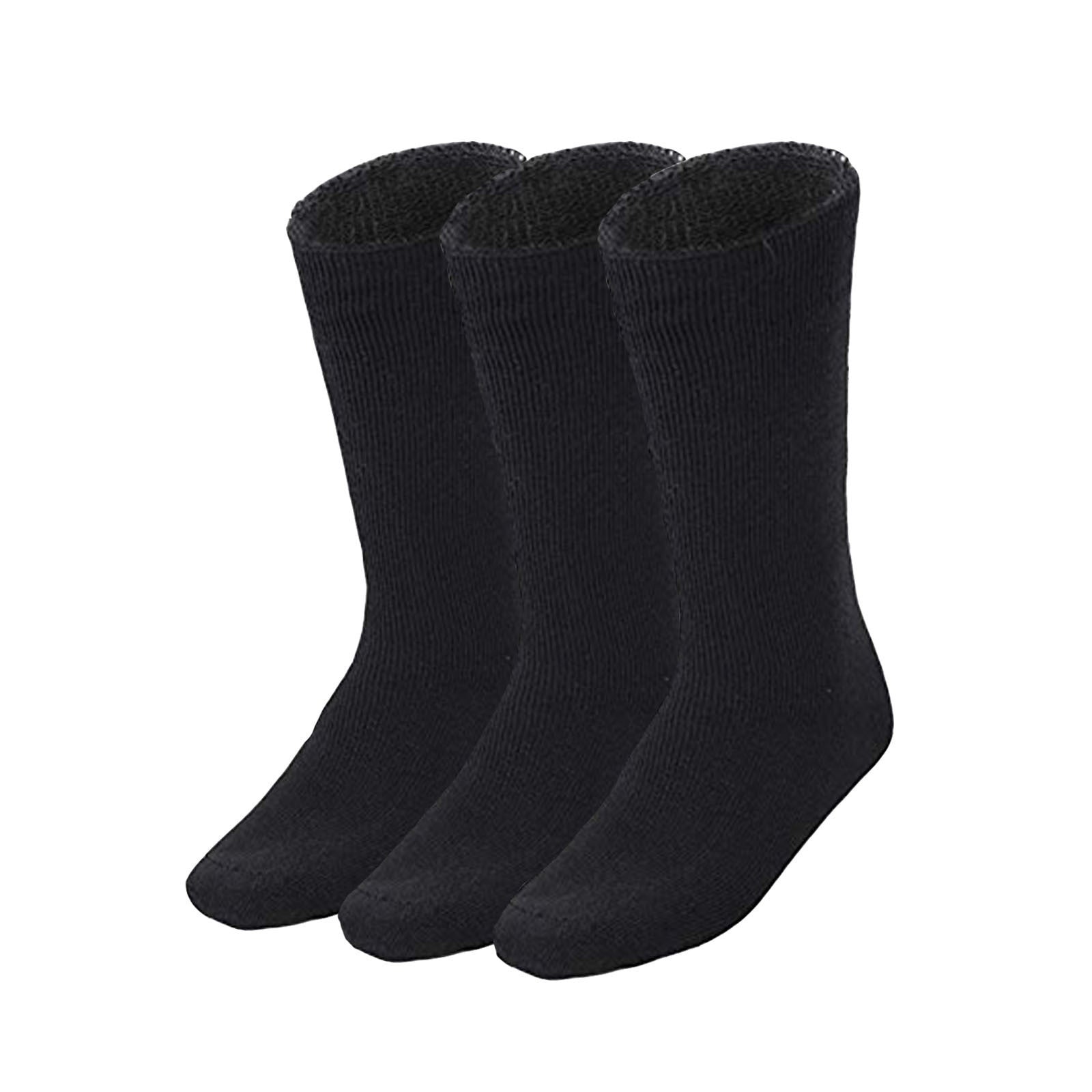 3 Pairs BAMBOO SOCKS Mens Heavy Duty Premium Thick Work Socks Cushion BULK - Black - 6-11 V563-3MBSKS-BLK-SIZE6-11