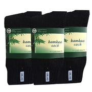 3 Pairs BAMBOO SOCKS Mens Heavy Duty Premium Thick Work Socks Cushion BULK - Black - 6-11 V563-3MBSKS-BLK-SIZE6-11